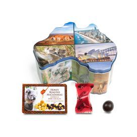 Koala Farm Tin Dark Chocolate Honey Roasted Macadamias 100g