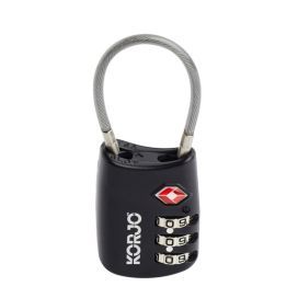 KORJO TSA FLEXI 3 DIAL CABLE COMBINATION LOCK LACK TSA FC