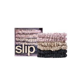 slip pure silk skinny scrunchies - midnight