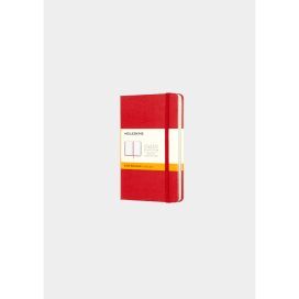 Classic Hard Cover Notebook Ruled Pocket Scarlet Red