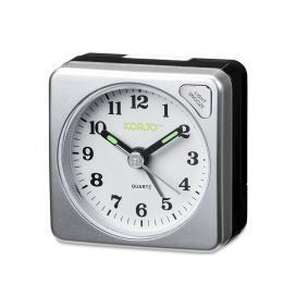 KORJO AAC 73 Analogue Alarm Clock, 5.5 Centimeters, Silver/Black