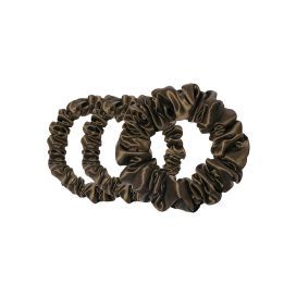 slip pure silk back to basics assorted scrunchies - dark brown