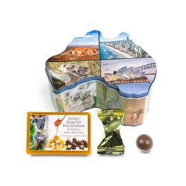 Koala Farm Tin Milk Chocolate Honey Roasted Macadamias 100g